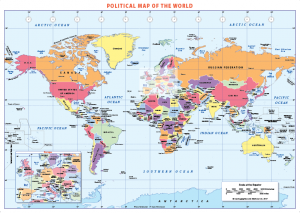 Political World Map Self Adhesive Textile Cosmographics Ltd