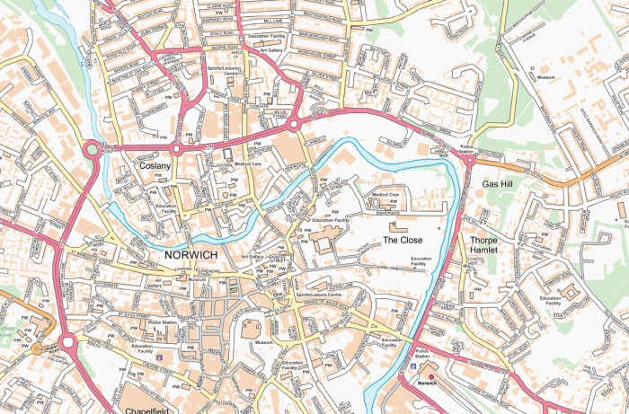 Norwich Street map - Cosmographics Ltd