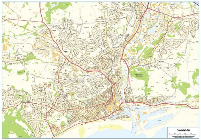 Swansea street map - Cosmographics Ltd