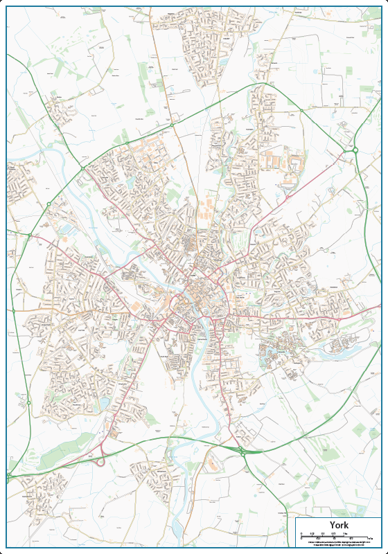 Street Map Of York York Street Map - Cosmographics Ltd