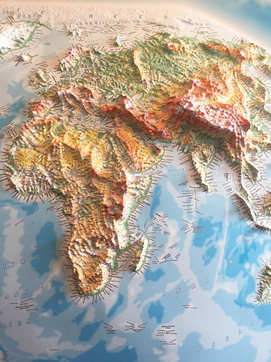 3d Raised Relief Map Of The World Free Delivery In The Uk