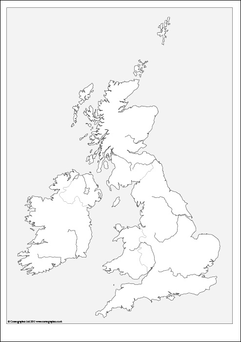 Free outline Map of the British Isles - Cosmographics Ltd