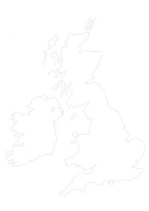 Simplified Large British Isles Map Outline - Cosmographics Ltd