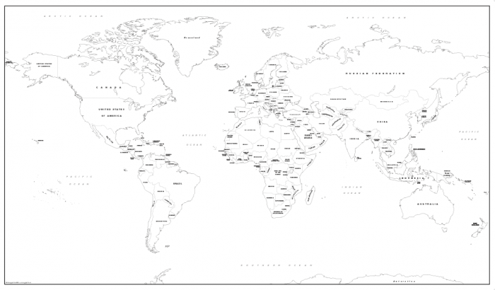 Big world colouring map - Cosmographics Ltd