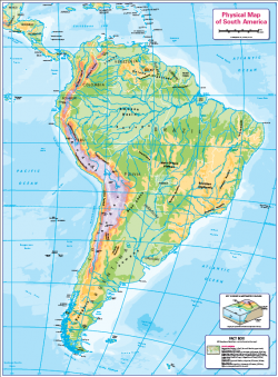 Children's physical map of South America - Cosmographics Ltd