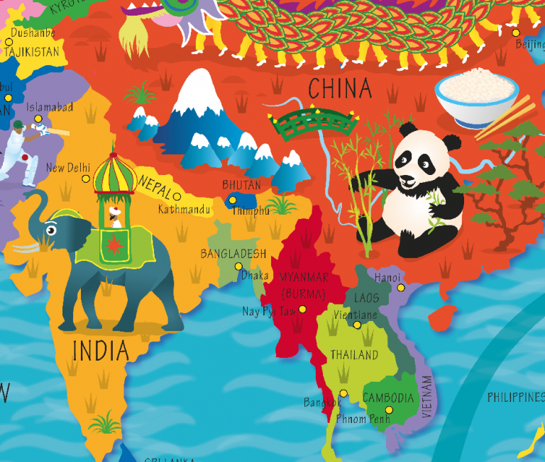 Children's Asia Picture Map - Cosmographics Ltd