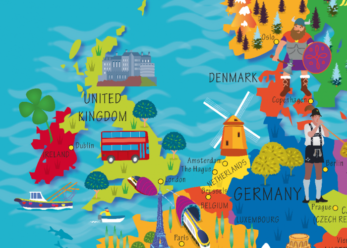 Children's Europe Picture Map - Cosmographics Ltd