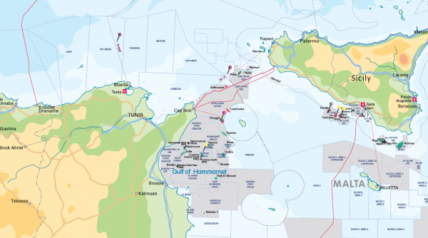 Mediterranean Oil and Gas Activity Map - Personalised