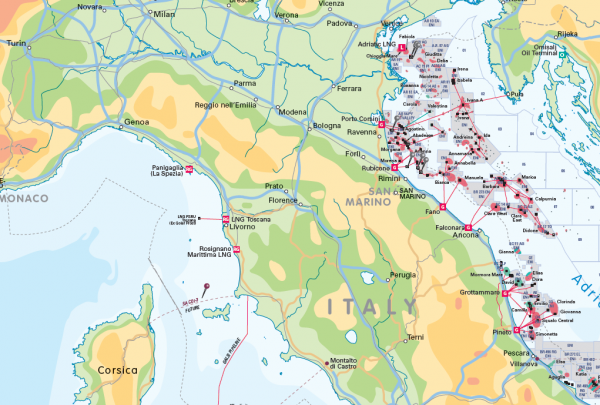 Mediterranean Oil and Gas Activity Map - Personalised