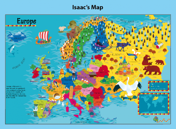 Personalised Children's Picture Europe Map