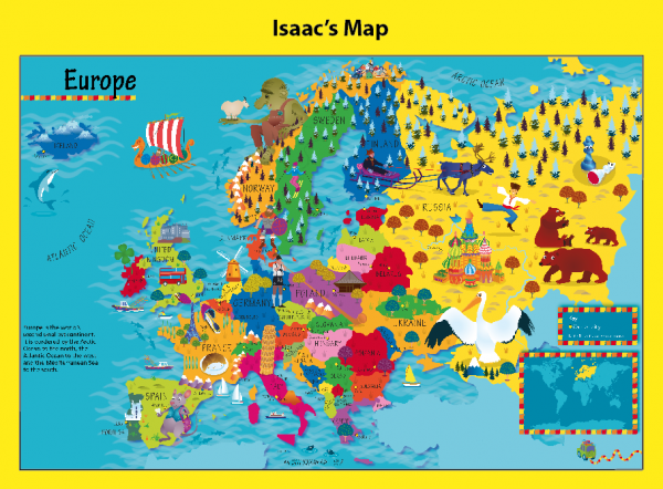 Personalised Children's Picture Europe Map