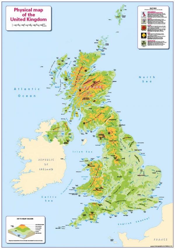 Children's Physical Map of the United Kingdom