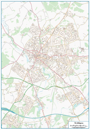 St Albans Street Map - Cosmographics Ltd