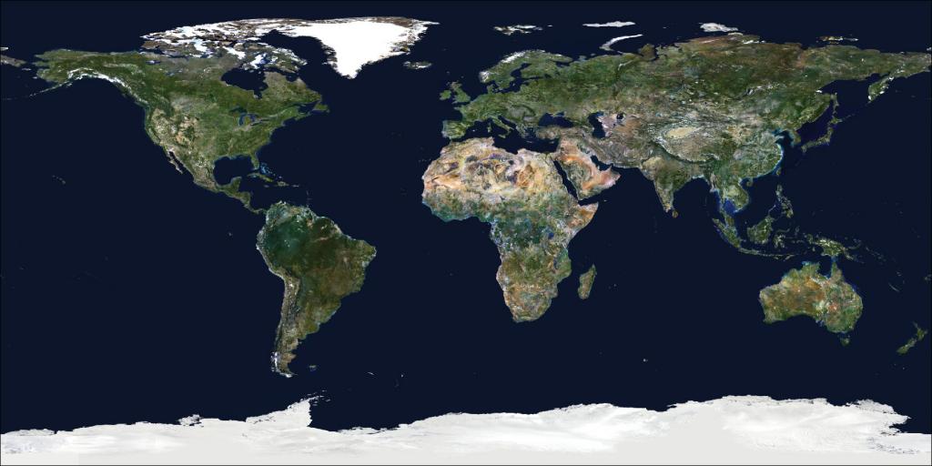 Satellite image of the World - Cosmographics Ltd