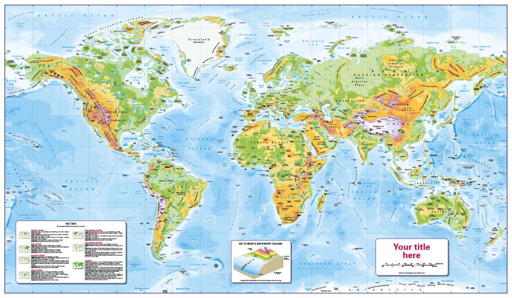Personalised Children's World Physical Map - Cosmographics Ltd