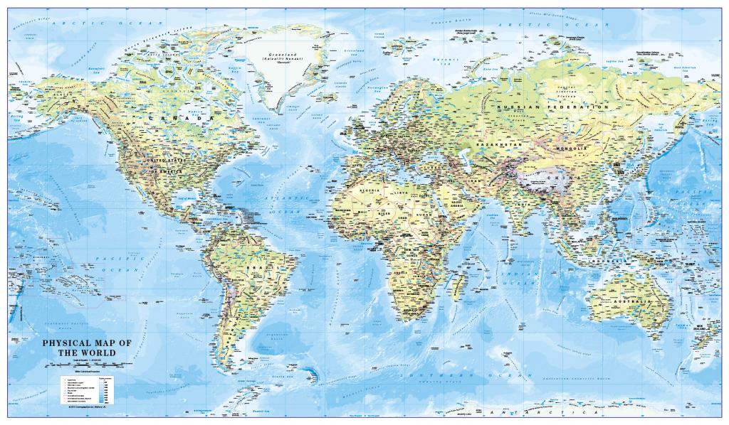 Personalised World Physical Map Scale 1:30 million (large ...