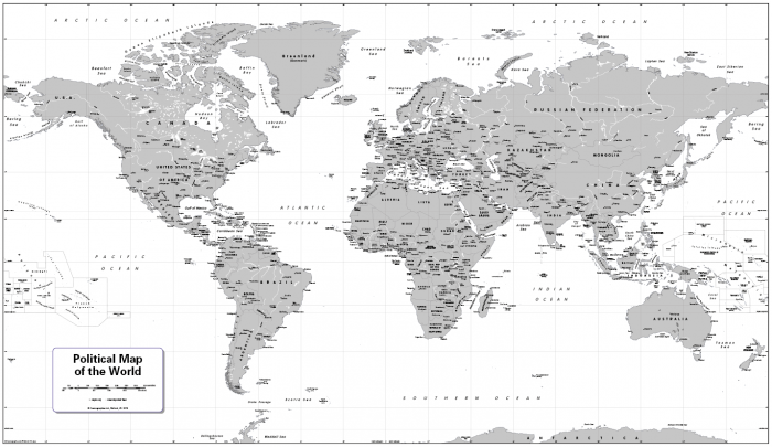 Decor World Map - retro colours - Cosmographics Ltd