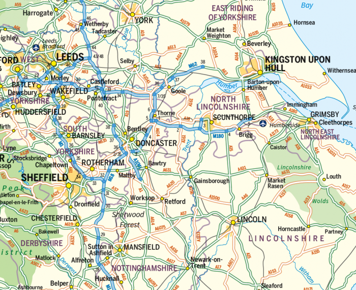 British Isles map with Greater London inset (road distance charts ...