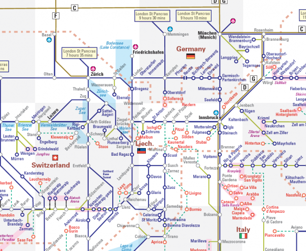 The Alps- Skiing by Train map - Image 4